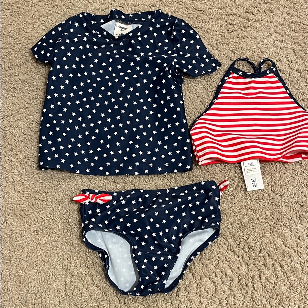 Osh Kosh Bigosh 3 piece swim suit